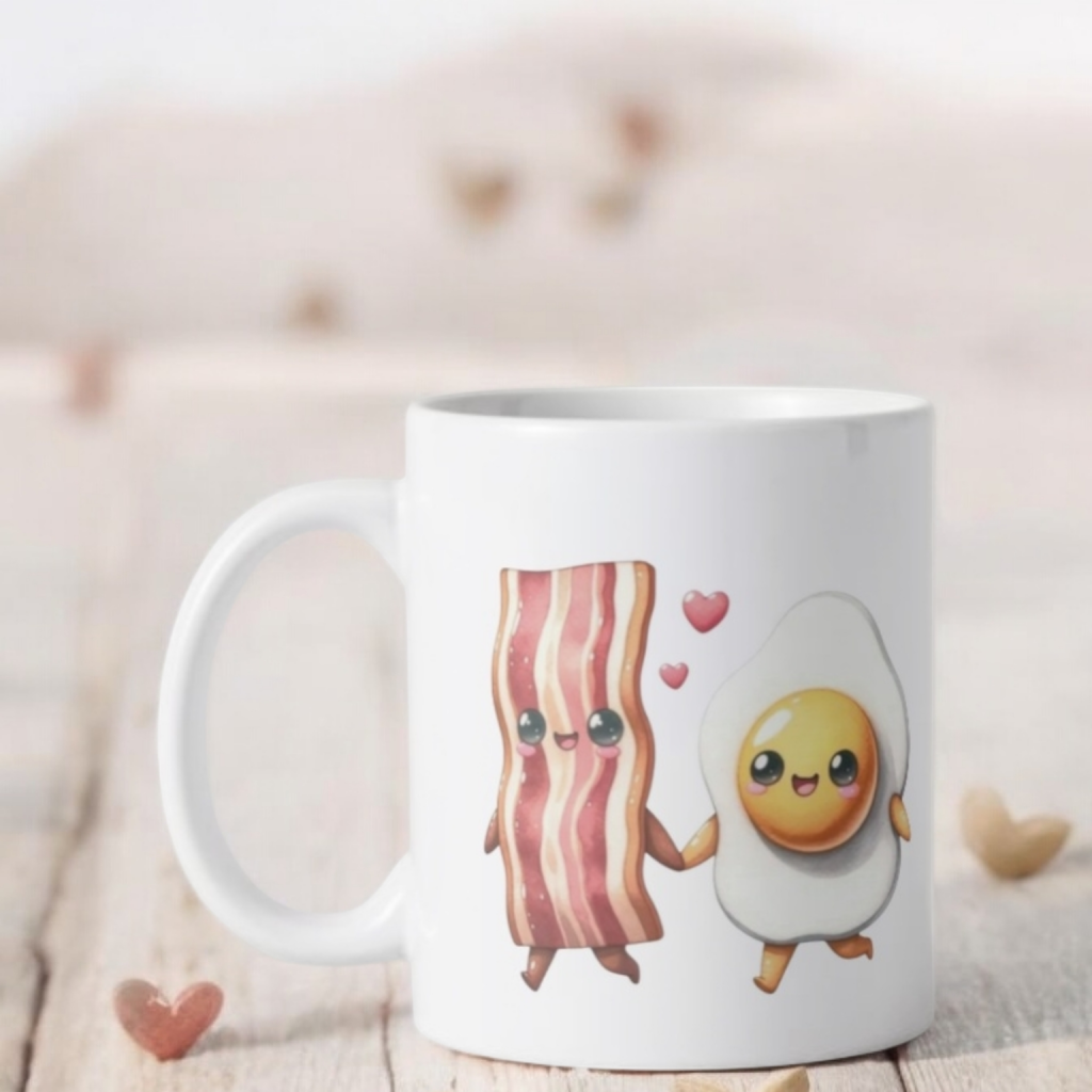taza bacon y huevo - taza con frase para parrejas
