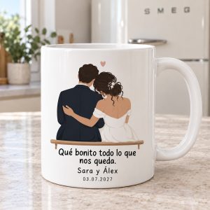 Taza de novios Qué bonito todo lo que nos queda en su fotografía de ejemplo