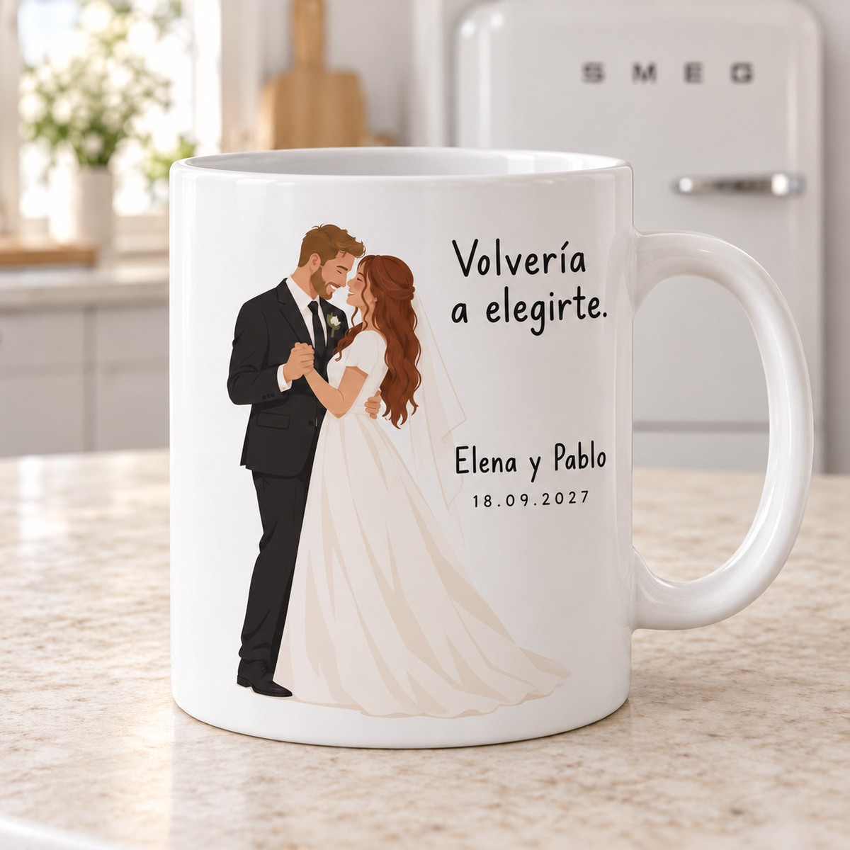 Taza de novios Volvería a elegirte en su fotografía de ejemplo