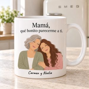 Taza Mamá qué bonito parecerme a ti en su fotografía de ejemplo