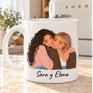 Parte delantera de taza nos quedan muchos cafés para amigas