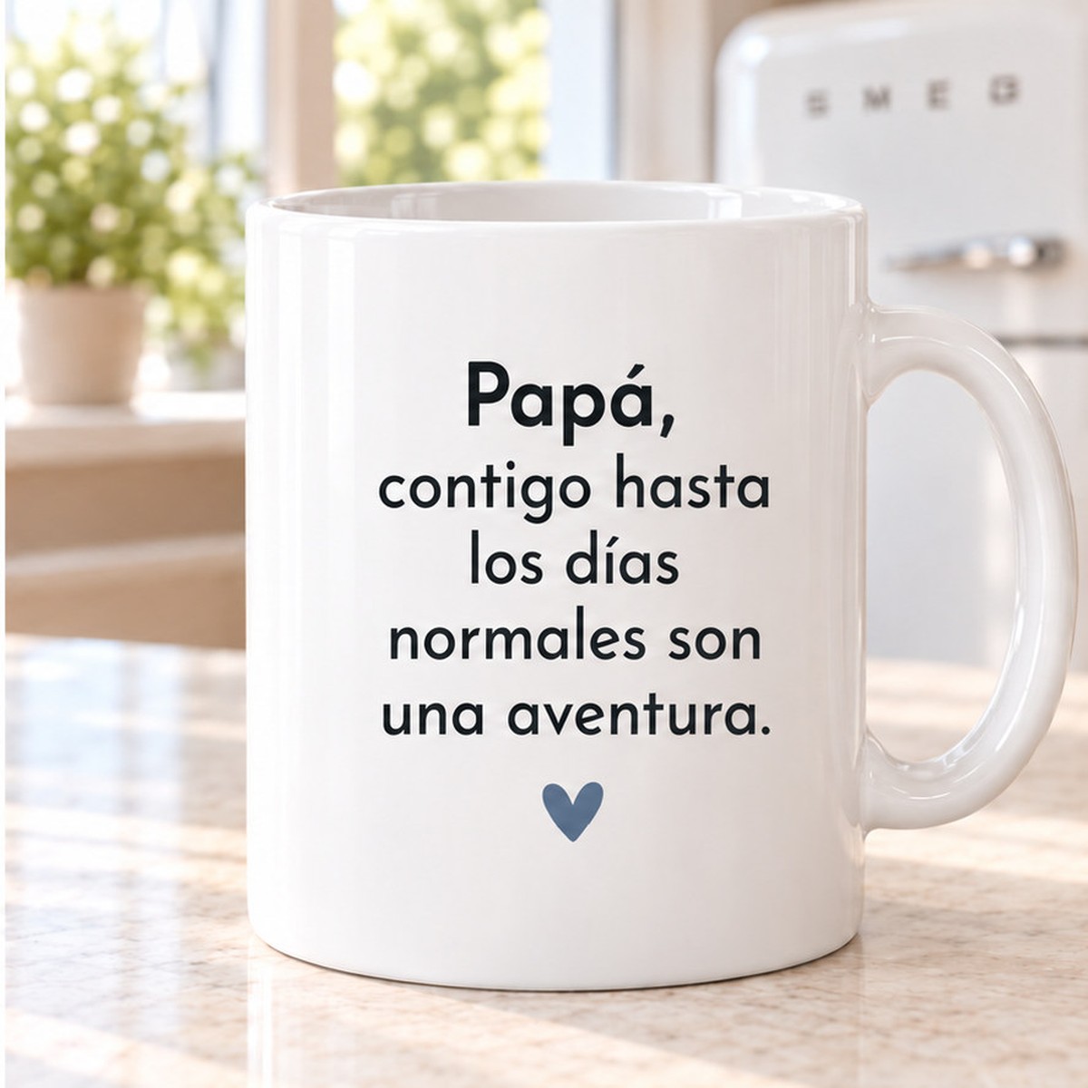Parte trasera de taza papá contigo los días normales son una aventura